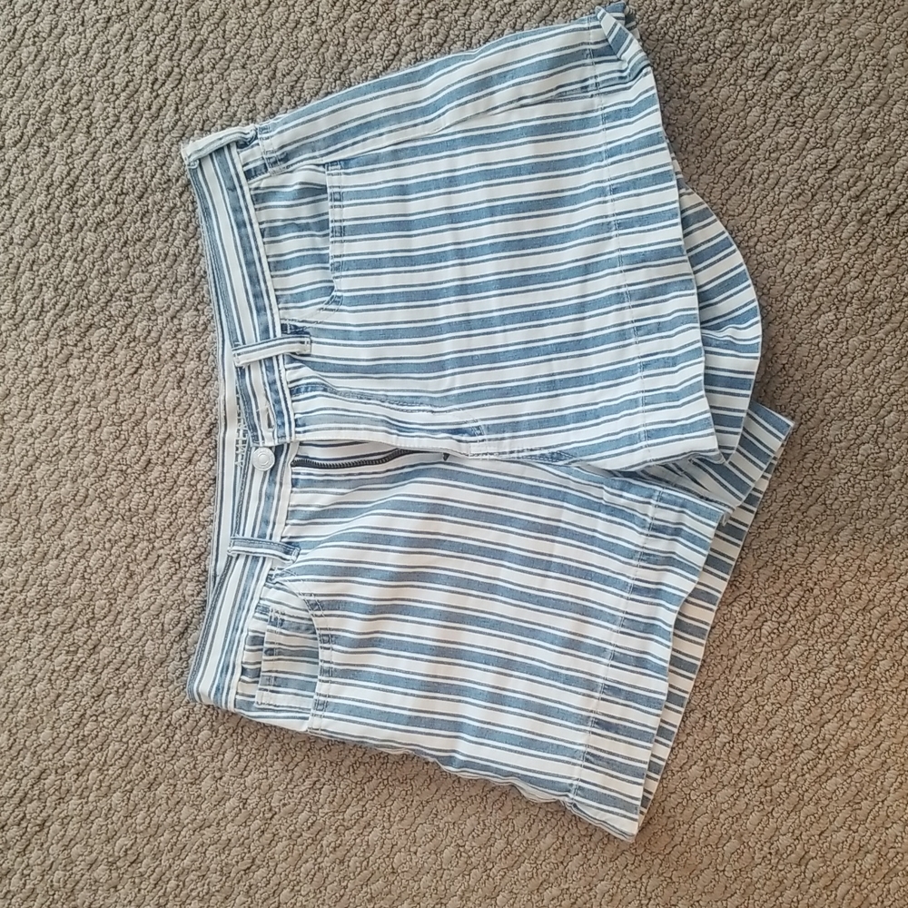 AE striped mom jean shorts